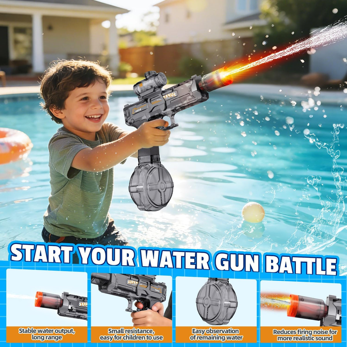 4Pcs Electric Water Gun for Kids Adults Squirt Gun Water Guns