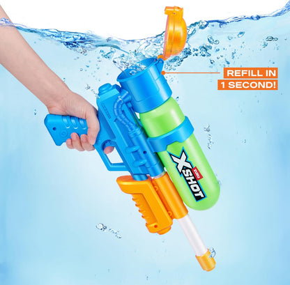 XSHOT Water Fast-Fill 80s Super Splash Water Blaster 2 Pack (Green) by ZURU – Vintage-Style with Fast-Fill Tech, 33ft Range & 750ml Tank, Outdoor Summer Water Toy for Kids Ages 6+, Backyard & Pool Fun