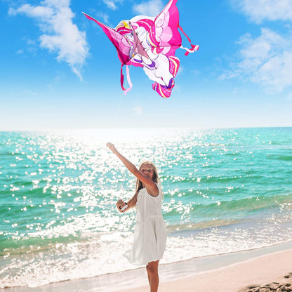 JOYIN 43.3'' Unicorn Kite Easy to Fly for Kids and Adults, Large Beach Kite for Outdoor Games and Activities