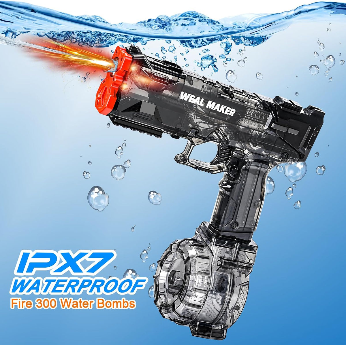 3Packs Electric Water Guns with LED Flash and USB-C Charging, Designed for Epic Aquatic Fun, Automatic Squirt Guns 25-30 FT Range, Outdoor Summer Toys for Backyard Water Theme Party Fun