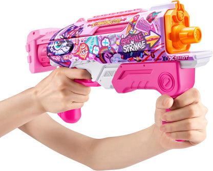 XSHOT Fast-Fill Skins Pink Hyperload (2 Pack) by ZURU, Watergun, Water Blaster Toys, 2 Blasters Total, Fills with Water in just 1 Second!