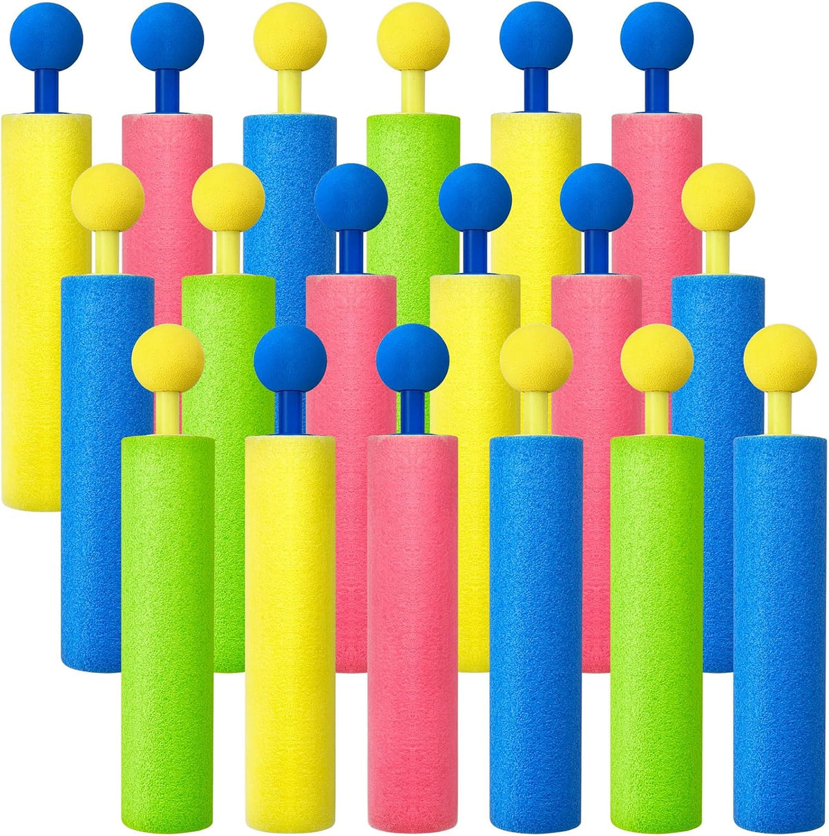 18 Pack Water Guns for Adults, Foam Water Soaker Blaster Set, Colorful Squirt Guns for Pool Battles, Beach Fun & Summer Activities