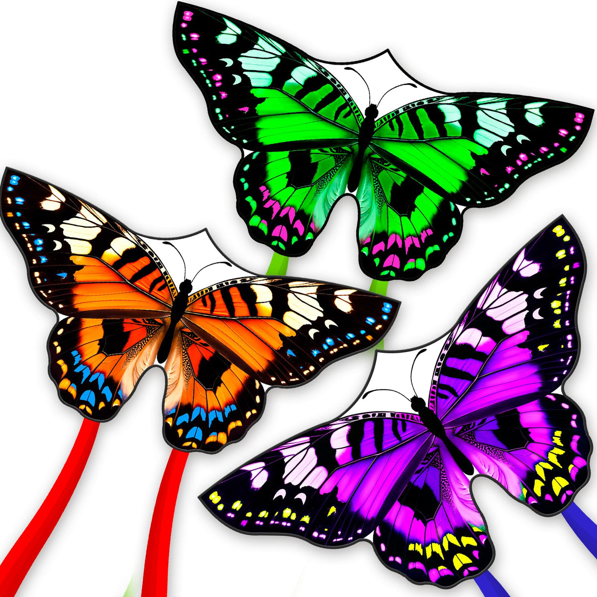 Butterflys for Kids, Beautiful Kite Easy to Fly for Beginners with 328 ft Line & Line Winder (Flower Butterfly Kite, 1)