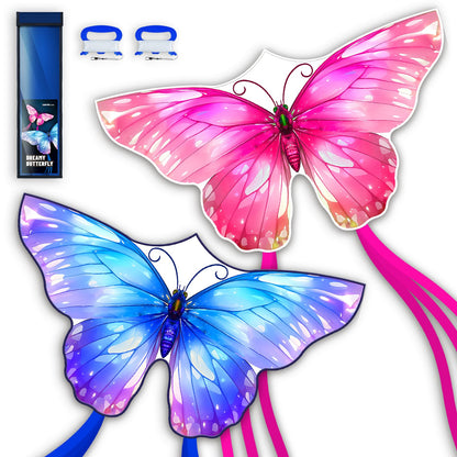 SGftre 3 Piece Set Butterfly Delta Octopus Kites for Kids and Adults，Easy to Fly for Outdoor Adults Children Line Kite for Kids Toy (Gradient Grassland Rainbow+Octopus Red+Blue Dreamy Butterfly, 3)
