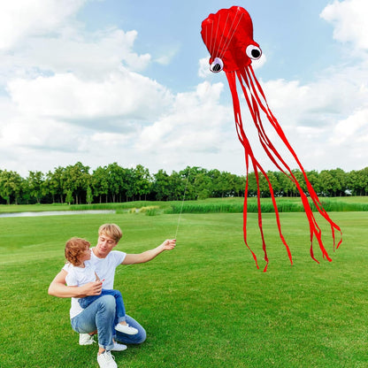 Hengda Kite Soft Octopus Kite Series, Beautiful Kite with Long Colorful Tail for Kids and Adults, Easy to Fly Beach Kites, Excellent Outdoor Games and Activity Toys, Suitable for Beginners.