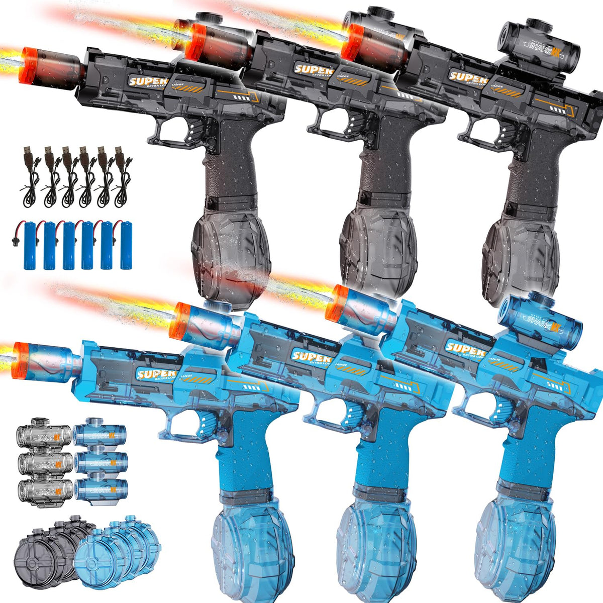 4Pcs Electric Water Gun for Kids Adults, Water Guns Squirt Gun