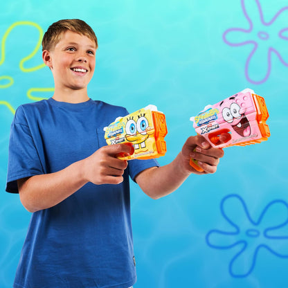 XSHOT Water Spongebob Jr Fast-Fill Water Blaster (2 Pack) by ZURU – Kid-Sized Water Blaster with Spongebob Design, Fast-Fill Tech, 30ft Range & 150ml (5 fl. oz.) Tank