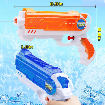 Quanquer 2 Pack Water Guns for Kids - 300cc Squirt Water Pistol Blaster Gun with Trigger for Boys Girls Toddlers, Summer Party Favors for Outdoor Swimming Pool Beach Water Fighting