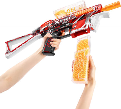 XSHOT Hyper Gel Trace Fire Blaster, Semi and Fully Automatic Gel Blaster & 10,000 Gellets, 600 Capacity Hopper & 850 Capacity Mag, Ages 14 & Up by ZURU