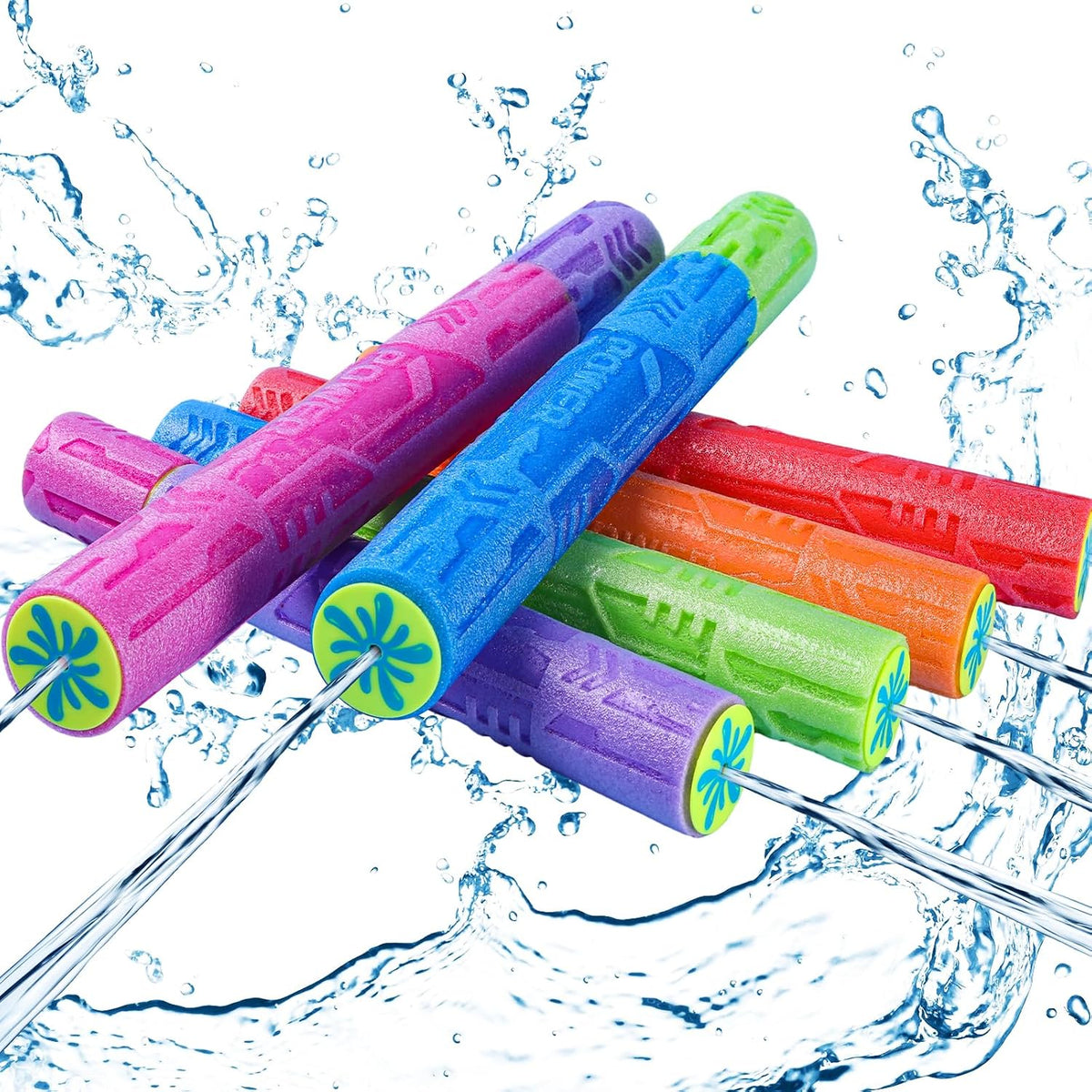FENYAN Water Blasters, 6 Pack Pool Toys Foam Water Guns for Kids Adults