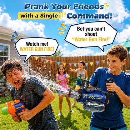 Electric Water Gun for Adults & Kids, Voice Control Automatic Water Guns