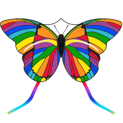 2024 New 55" Monarch Butterfly Kite for Kids and Adults Large Kites Easy to Fly Beginners Single Line String with Tail for Beach Trip Park Outdoor Activities