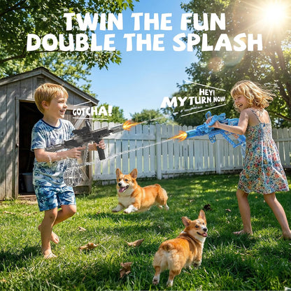 2 Pack Electric Water Guns for Adults, Automatic Water Gun(Black & Blue)