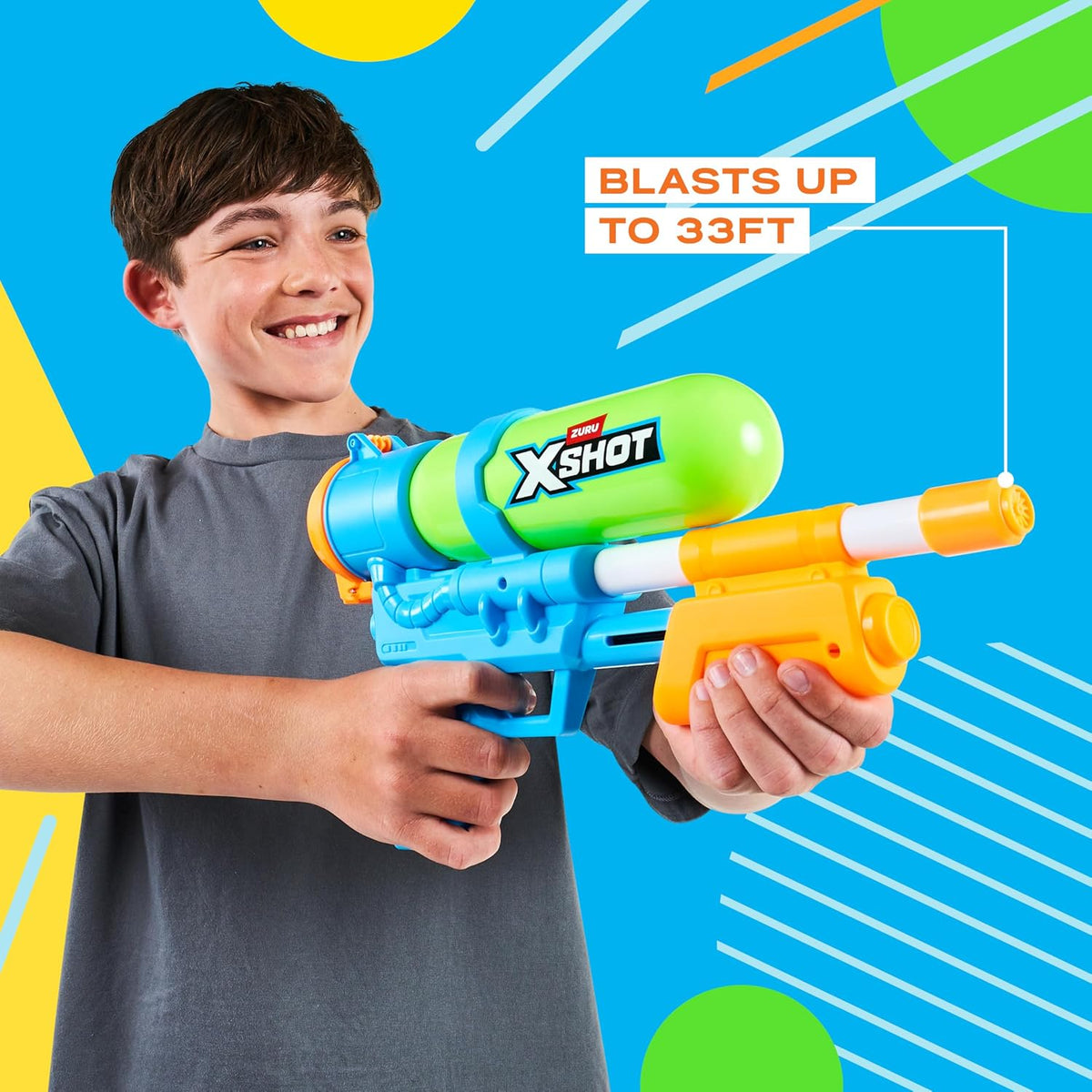 XSHOT Water Fast-Fill 80s Super Splash Water Blaster 2 Pack (Green) by ZURU – Vintage-Style with Fast-Fill Tech, 33ft Range & 750ml Tank, Outdoor Summer Water Toy for Kids Ages 6+, Backyard & Pool Fun