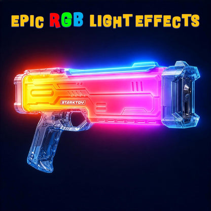 Electric Water Blasters Squirt Guns 2-Pack, LED, Rechargeable R/B