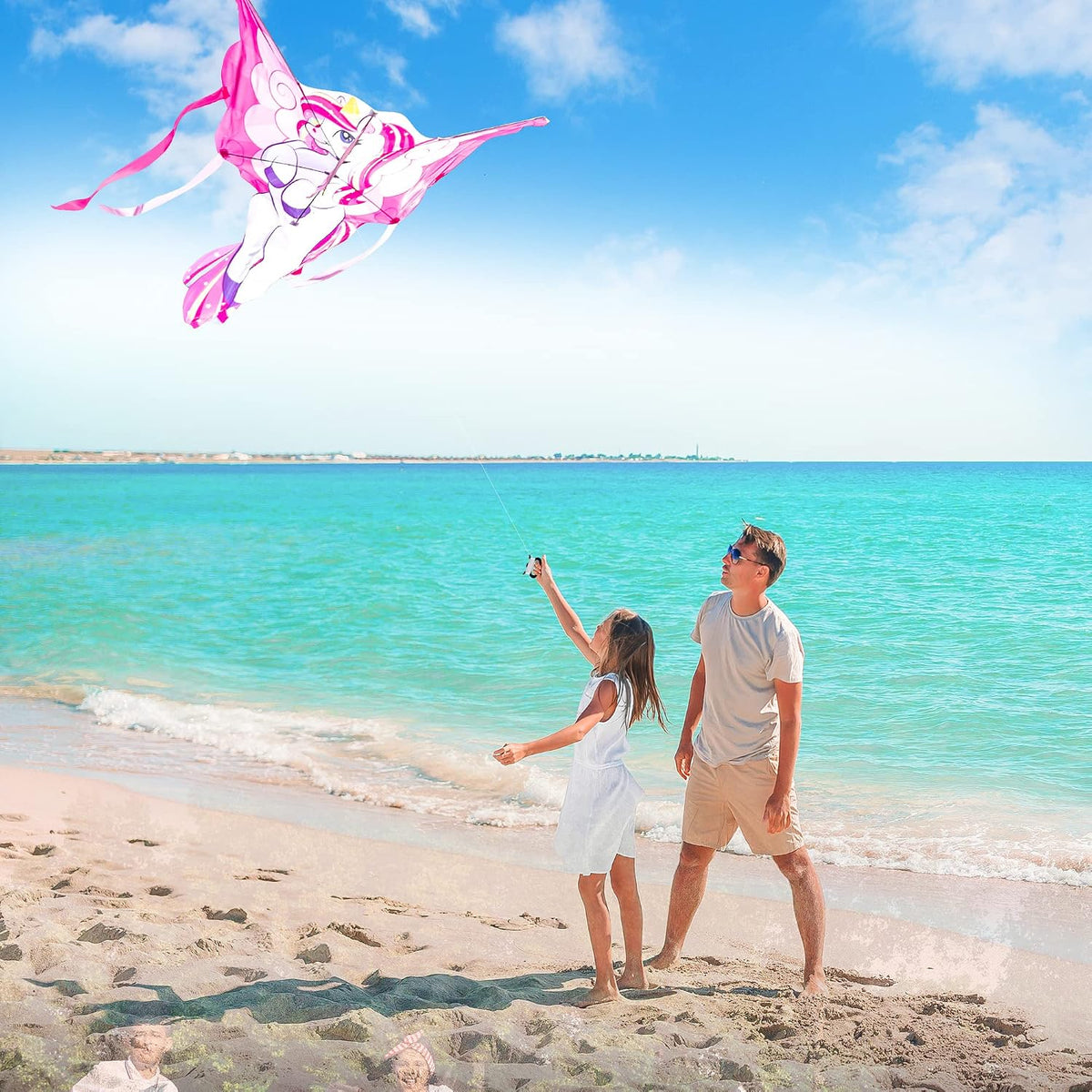 JOYIN 43.3'' Unicorn Kite Easy to Fly for Kids and Adults, Large Beach Kite for Outdoor Games and Activities