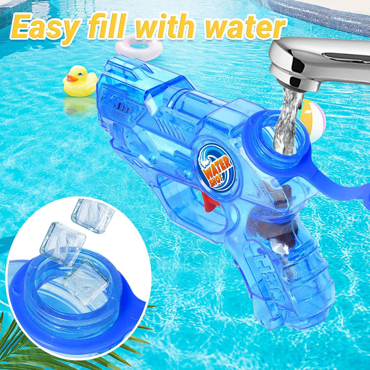 Mini Water Gun for Kids Toddler, 2 Pack Squirt Blasters Water Guns Toys