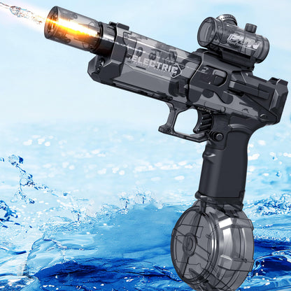 2 Pack Electric Water Guns with Light Up,Full Automatic Electric Squirt Gun 28-32 FT Range Water Pistol Blaster Soaker,Summer Outdoor Pool,Water Toy for Adult&Kid