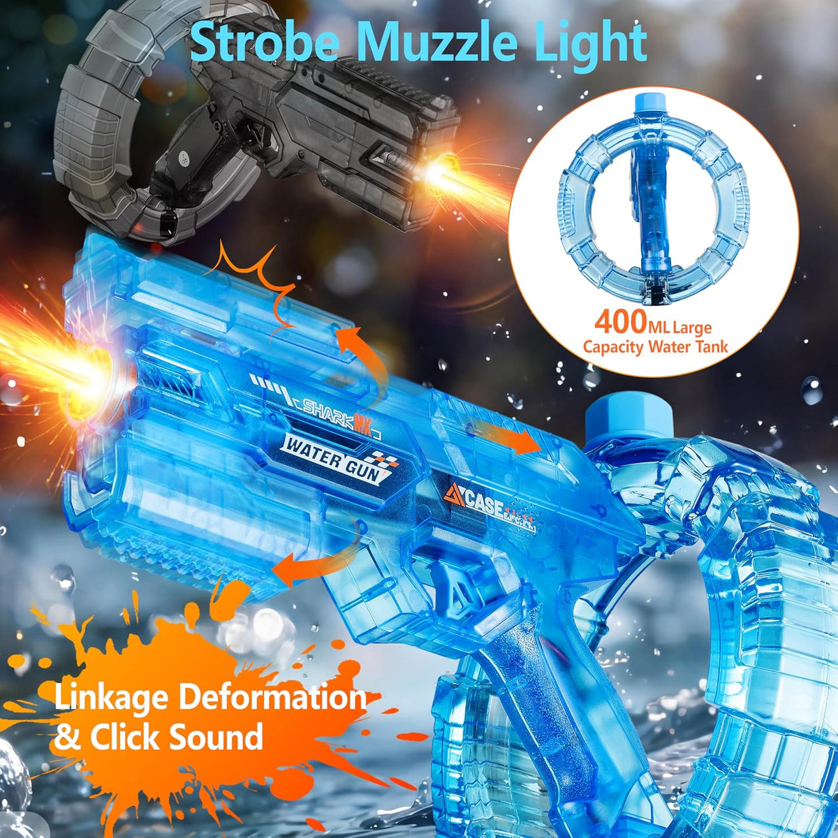Electric Water Gun, Trigger-Activated Transforming Body