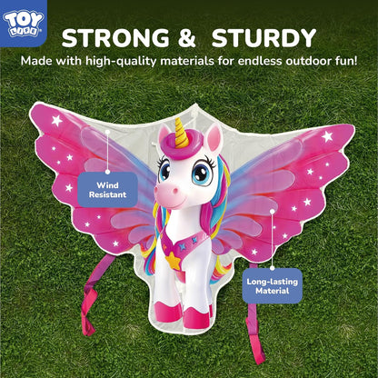 TOY Life 48.4'' Giant Girls Kites Easy to Fly for Kids Adults with 328.1 FT String, Beach Kite Outdoor Game Outside Toys Activity, Toys for Girls, Gift for Girls Ages 4-8
