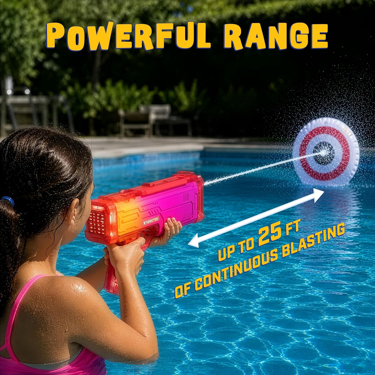 Electric Water Blasters Squirt Guns 2-Pack, LED, Rechargeable R/B