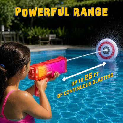 Electric Water Blasters Squirt Guns 2-Pack, LED, Rechargeable R/B
