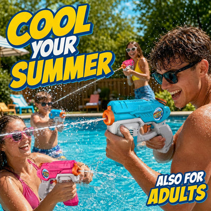 4 Pack Water Guns for Kids, Small Squirt Gun Soaker Blaster 220cc Capacity