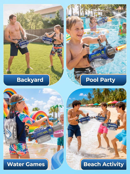 Electric Water Gun for Kids with Voice Control, Blue