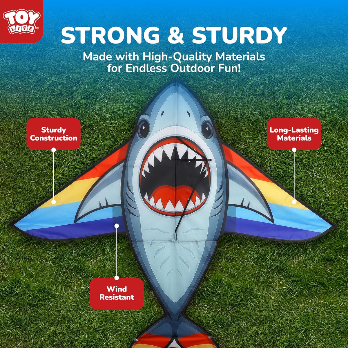 TOY Life 55.9'' Kites Easy to Fly for Kids Adults with 328.1 FT String, Beach Kite Outdoor Game Outside Toys Activity, Beach Toys for Kids, Gift for Boys Ages 4-8