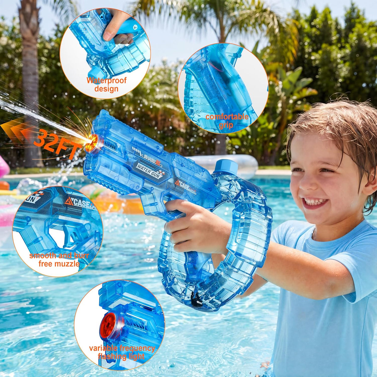 Electric Water Gun, Trigger-Activated Transforming Body