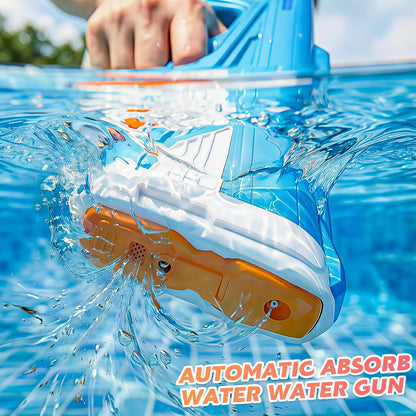 2 Pack Electric Water Guns for Adults Kids USB-C Charging Port, Automatic Powerful Squirt Gun, High Powered Shooting Blasts, Strongest Long Range Auto Water Blaster, Pool Toy (Blue+Red)
